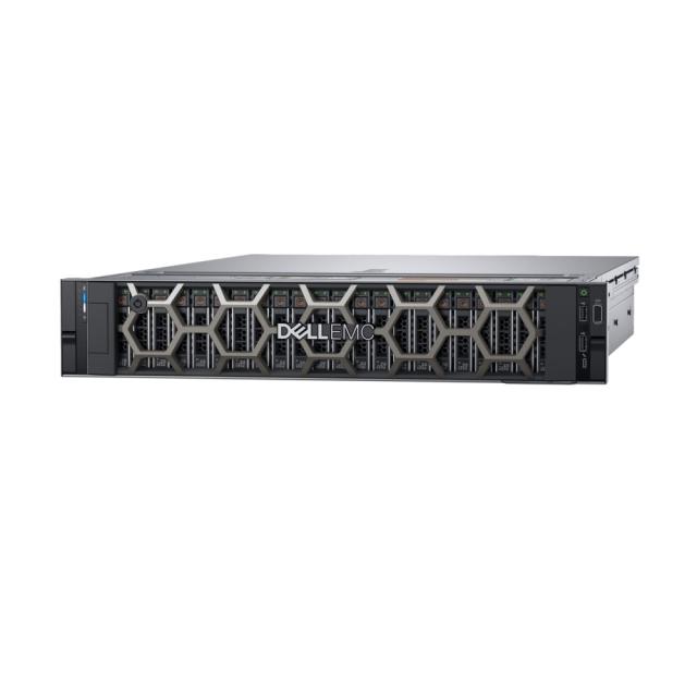 Сървър Dell EMC PowerEdge R740/Intel Xeon Silver 4214R (2.4G, 12C, 16.5M)/1x 480GB SSD/PERC H750/Broadcom 57416 DP 10GbE BT & 5720 DP 1GbE/iDRAC9 Ent/Redundant PS (1+1) 495w/Chassis 8 x 2.5"/Rails/Bezel/3Y Basic Onsite