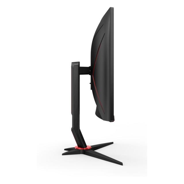Монитор AOC C24G2U/BK, 23.6" Curved WLED VA, 1920x1080@165Hz, 4ms GtG/1ms MPRT, 250cd/m2, 3000:1, DC80M:1, FreeSync Prem, FlickerFree, Low Blue Light, 2Wx2, Tilt, Heigh Adjust, Swivel, D-SUB, 2xHDMI, DP, 4xUSB