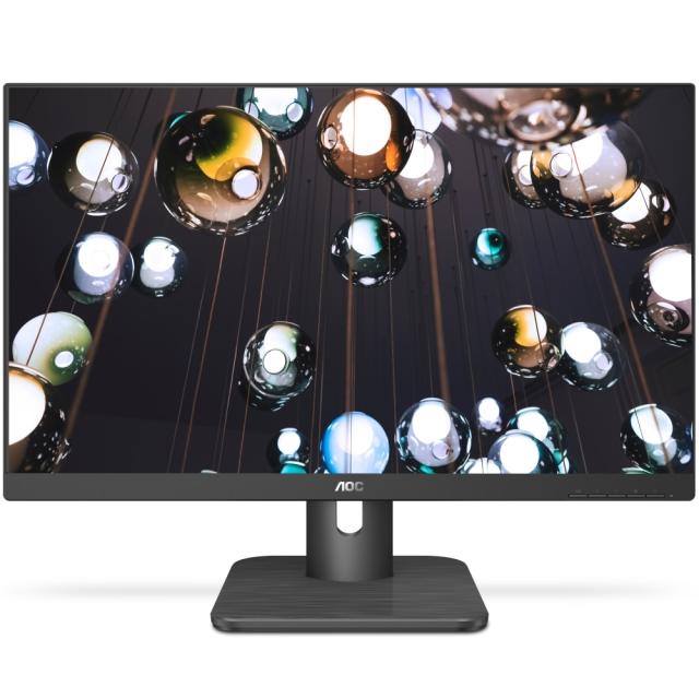 Монитор AOC 24E1Q, 23.8" WLED IPS, 1920x1080@60Hz, 5ms GtG, 250cd/m2, 1000:1, DCR 20m:1, FlickerFree, Low Blue Light, 2Wx2, Tilt, D-SUB, HDMI, DP