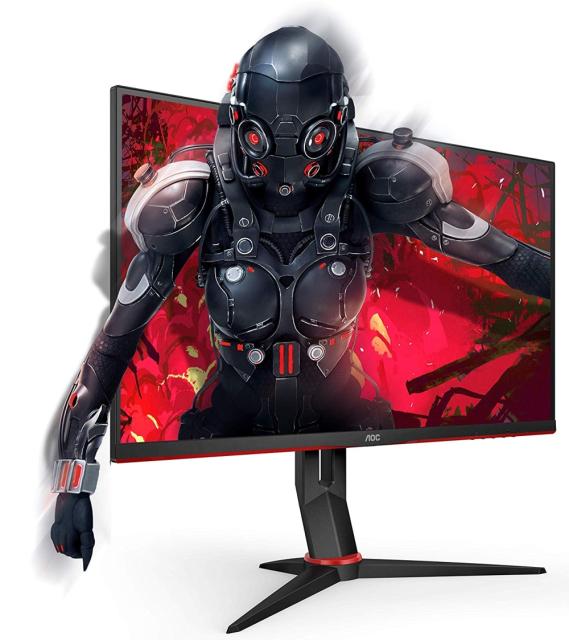 Монитор AOC 24G2U/BK, 23.8" Wide IPS, LED, 4ms/1ms MPRT, 1000:1, 80M:1 DCR, 250cd/m2, 1920x1080@144Hz,Tilt, Swivel, Heigh Adjust, Pivot, HDMI, DP, USB, Headphone Out, Speakers, Black/Red