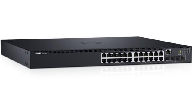 Комутатор Dell Networking N1524P, PoE+, 24x 1GbE + 4x 10GbE SFP+ fixed ports, Stacking, IO to PSU airflow, AC 210-AEVY CAMPUS Smart Value Dell EMC Networking N1524P