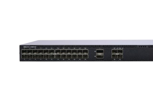 Комутатор Dell EMC Switch S4128F-ON, 1U, PHY-less, 28 x 10GbE SFP+, 2 x QSFP28, IO to PSU, 2 PSU, OS10, 1Yr PS NBD, 210-ALSY