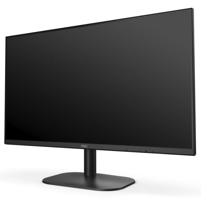 Монитор AOC 24B2XDA, 23.8" IPS WLED, 1920x1080@75Hz, 4ms GTG, 250cd/m2, 1000:1, DC20M:1, Adaptive Sync, FlickerFree, Low Blue Light, 2Wx2, Tilt, D-SUB, DVI, HDMI