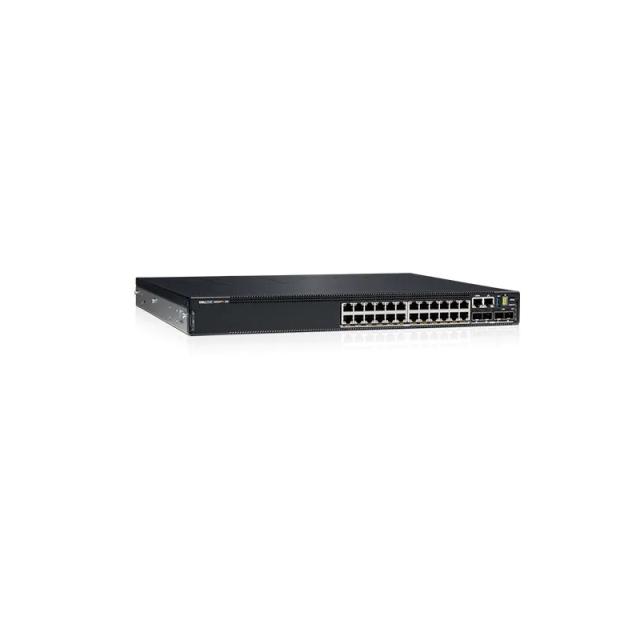 Комутатор Dell EMC PowerSwitch N3224PX-ON, 24x10M/100M/1G/ 2.5G/5G/10G BASE-T RJ45 with 802.3bt Type-4 (90W) PoE, 4x 25G SFP28 ports, 2x 100G QSFP28, 1x1600W AC PSU, 1 EPS (optional), IO/PS