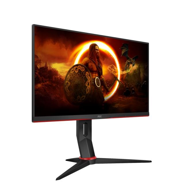 Монитор AOC 24G2SU/BK 23.8" WLED VA 1920x1080@165Hz, 4ms GTG, 350cd/m2, 3000:1, 80M:1 DCR, FreeSync Premium, Low Blue Light, Tilt, Pivot, Height Adjust, Swivel, D-SUB, HDMI, DP, USB, Speakers, Black/Red
