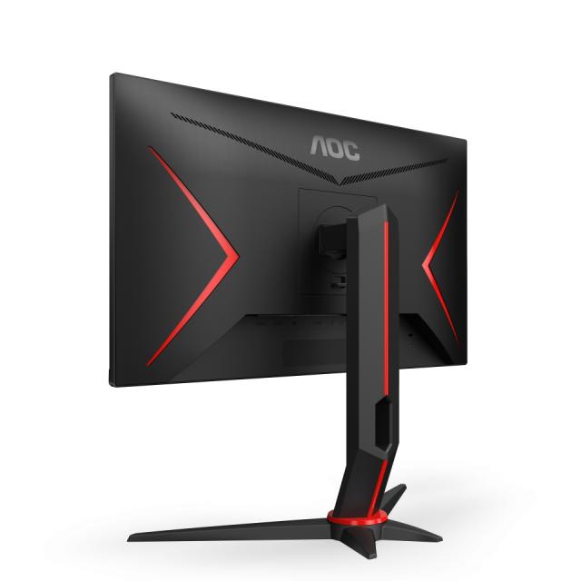 Монитор AOC 24G2SU/BK 23.8" WLED VA 1920x1080@165Hz, 4ms GTG, 350cd/m2, 3000:1, 80M:1 DCR, FreeSync Premium, Low Blue Light, Tilt, Pivot, Height Adjust, Swivel, D-SUB, HDMI, DP, USB, Speakers, Black/Red