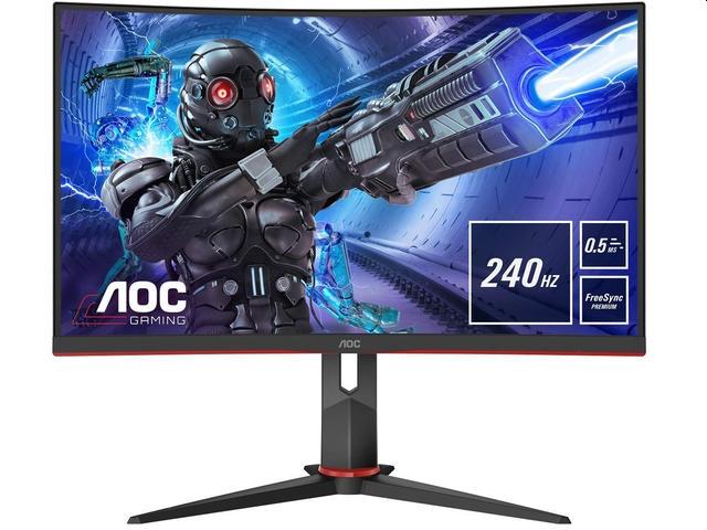 Монитор AOC C27G2ZU/BK, 27" Curved 1500R VA WLED, 1920x1080@240Hz, 1ms GtG, 0.5MPRT, 300cd/m2, 3000:1, 80M:1, FreeSync Premium, FlickerFree, Low Blue Light, 2Wx2, Tilt, Height Adjust, Swivel, 2xHDMI, DP, USB hub