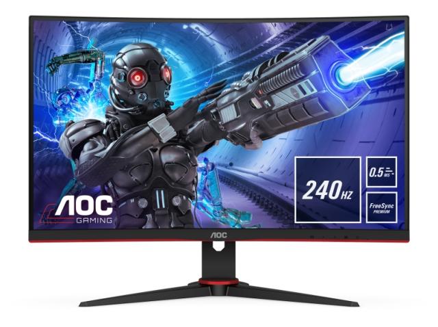 Монитор AOC C27G2ZE/BK, Curved 1500R 27" VA WLED, 1920x1080@240Hz, 1ms GTG, 0.5MPRT, 300cd/m2, 3000:1, 80M:1 DCR, FreeSync Premium, FlickerFree, Low Blue Light, Tilt, 2xHDMI, DP