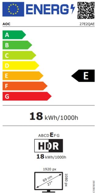 Монитор AOC 27E2QAE, 27" (68.58 cm) WLED IPS FHD, 75Hz, 4ms GTG, 250cd/m2, 20000000 :1, VGA, HDMI, DP