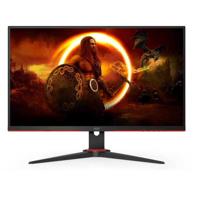 Монитор AOC 27G2SAE/BK, 27" VA WLED, 1920x1080@165Hz, 4ms GtG, 1ms MPRT, 250cd/m2, 3000:1, DCR 80M:1, FreeSync Premium, FlickerFree, Low Blue Light, 2Wx2, Tilt, D-SUB, 2xHDMI, DP