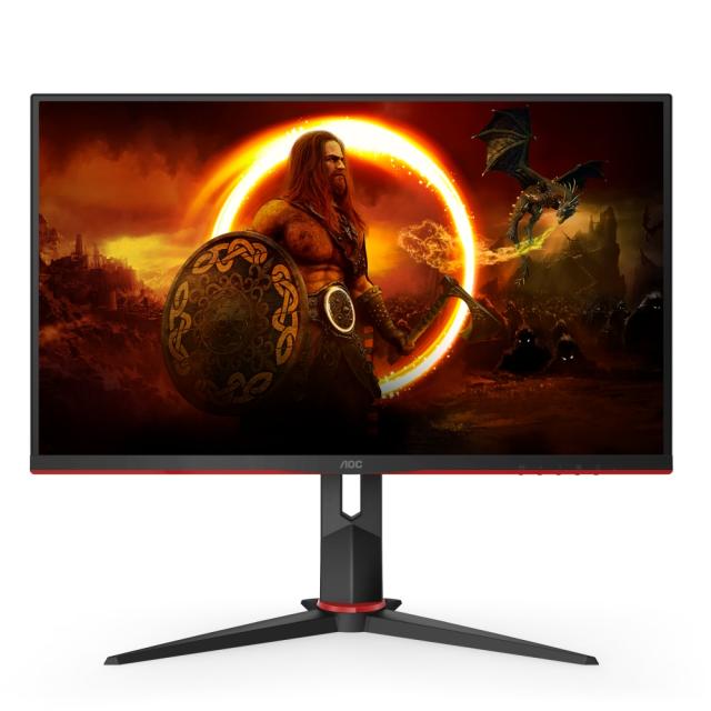 Монитор AOC 27G2SU/BK 27" WLED VA 1920x1080@165Hz, 4ms GTG, 350cd/m2, 3000:1, 80M:1 DCR, FreeSync Premium, Low Blue Light, Tilt, Pivot, Height Adjust, Swivel, D-SUB, HDMI, DP, USB, Speakers, Black/Red