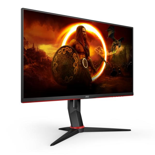 Монитор AOC 27G2SU/BK 27" WLED VA 1920x1080@165Hz, 4ms GTG, 350cd/m2, 3000:1, 80M:1 DCR, FreeSync Premium, Low Blue Light, Tilt, Pivot, Height Adjust, Swivel, D-SUB, HDMI, DP, USB, Speakers, Black/Red