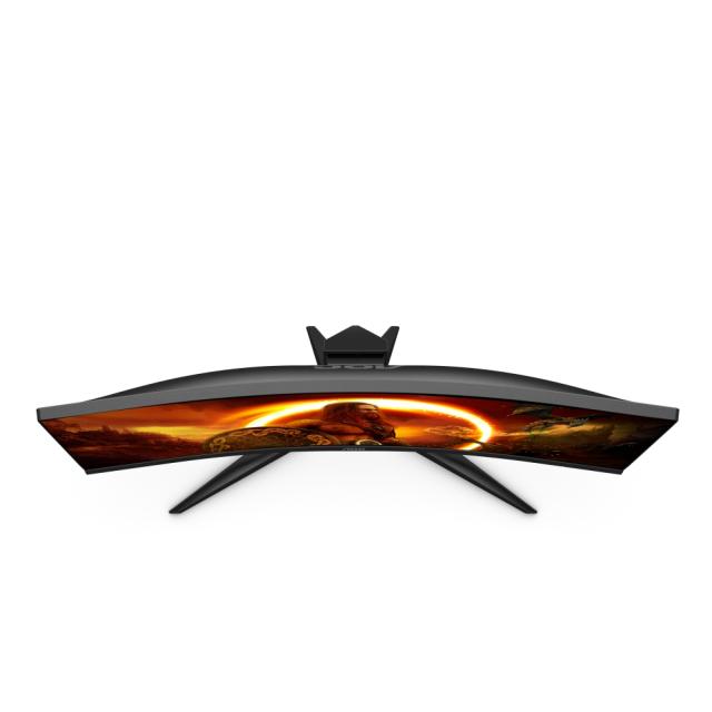 Монитор AOC C27G2AE/BK 27" Curved 1500R WLED VA 1920x1080@165Hz, 4ms GTG, 250cd/m2, 4000:1, 80M:1 DCR, FreeSync Premium, Low Blue Light, Tilt, Swivel, D-SUB, HDMI, DP, Speakers, Black/Red