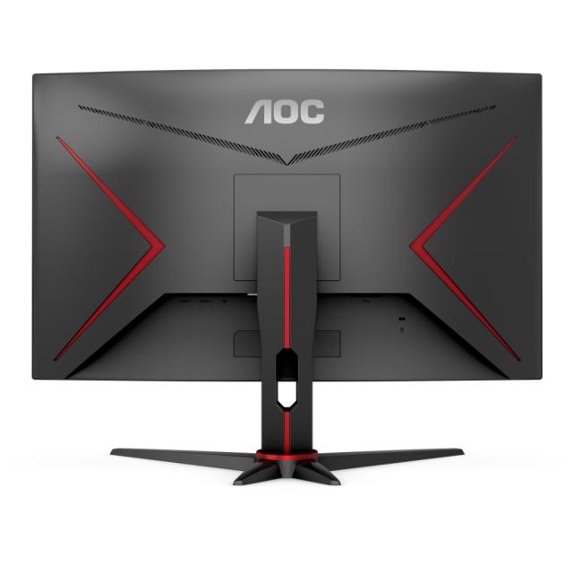 Монитор AOC C27G2AE/BK 27" Curved 1500R WLED VA 1920x1080@165Hz, 4ms GTG, 250cd/m2, 4000:1, 80M:1 DCR, FreeSync Premium, Low Blue Light, Tilt, Swivel, D-SUB, HDMI, DP, Speakers, Black/Red