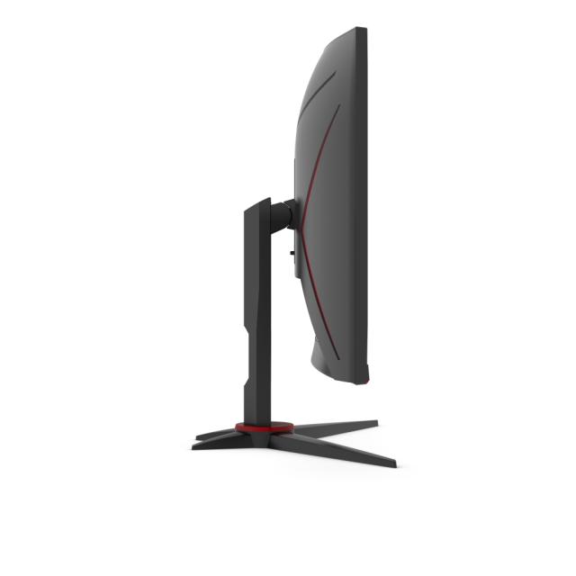 Монитор AOC C27G2AE/BK 27" Curved 1500R WLED VA 1920x1080@165Hz, 4ms GTG, 250cd/m2, 4000:1, 80M:1 DCR, FreeSync Premium, Low Blue Light, Tilt, Swivel, D-SUB, HDMI, DP, Speakers, Black/Red