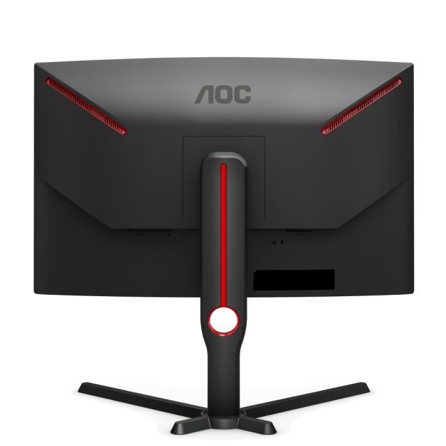 Монитор AOC C27G3U/BK, 27" Curved 1000R WLED VA 1920x1080@165Hz, 4ms GTG, 300cd/m2, 3000:1, 80M:1 DCR, FreeSync Premium, Low Blue Light, Tilt, Height Adjust, Swivel, D-SUB, HDMI, DP, USB, Speakers, Black/Red