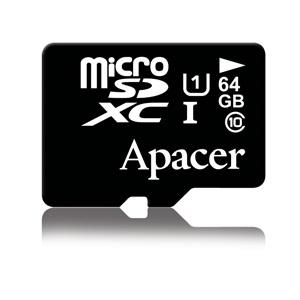Карта памет Apacer 64GB Micro-Secure Digital XC UHS-I Class 10 с адаптер