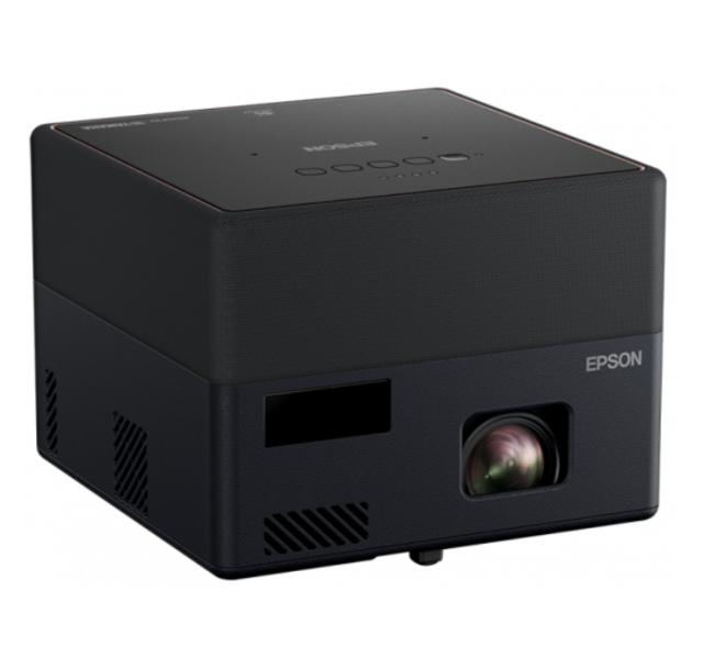 Мултимедиен проектор Epson EF-12, Portable Laser Android TV Edition, Full HD (1920 x 1080), 16:9, 1000 ANSI lumens, 2500000:1, 2xHDMI, Bluetooth, Android TV, Chromecast, 2x5 W Yamaha sound, 30-150", 2.1 kg, Black
