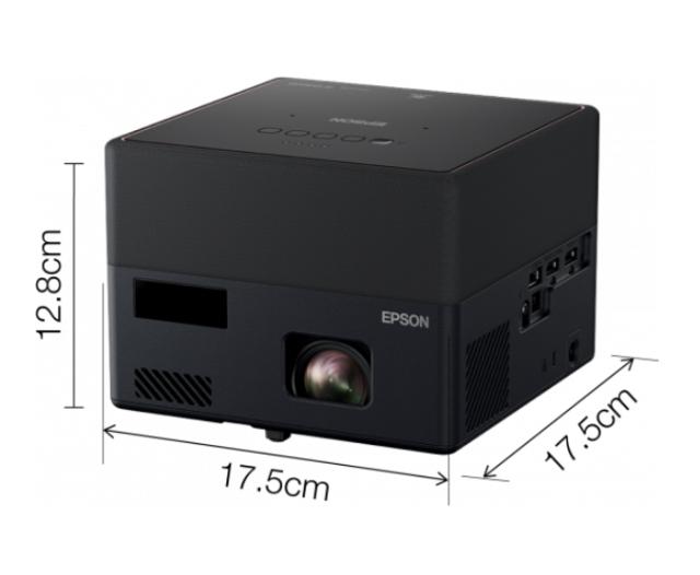 Мултимедиен проектор Epson EF-12, Portable Laser Android TV Edition, Full HD (1920 x 1080), 16:9, 1000 ANSI lumens, 2500000:1, 2xHDMI, Bluetooth, Android TV, Chromecast, 2x5 W Yamaha sound, 30-150", 2.1 kg, Black