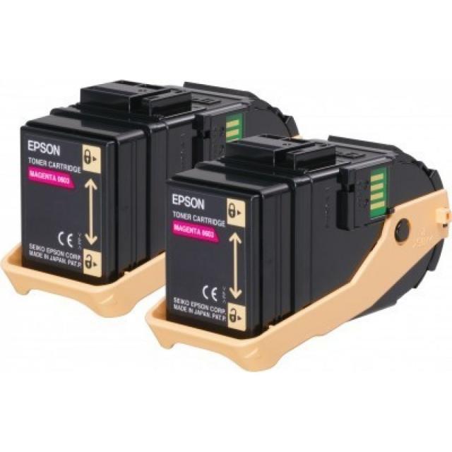 Консуматив Epson AL-C9300N Double Pack Toner Cartridge Magenta, 7.5k x2