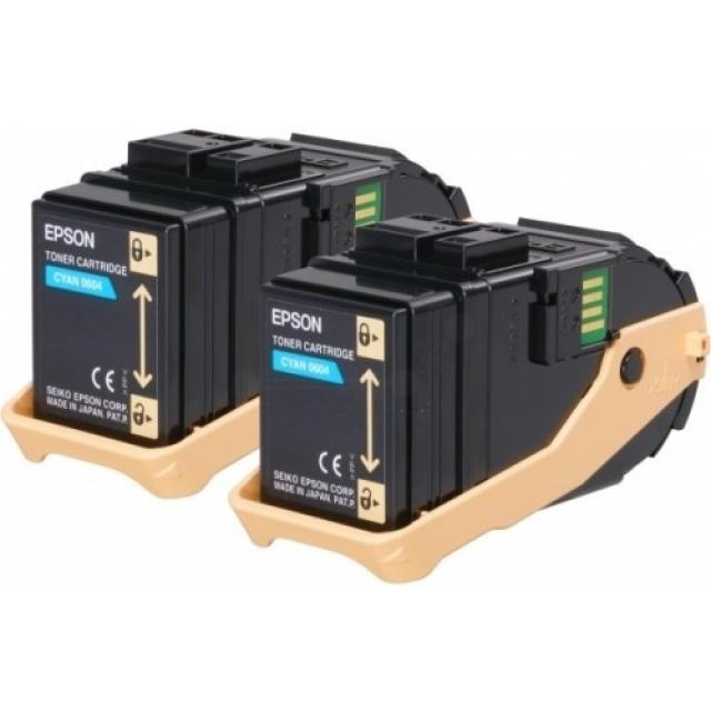 Консуматив Epson AL-C9300N Double Pack Toner Cartridge Cyan, 7.5k x2
