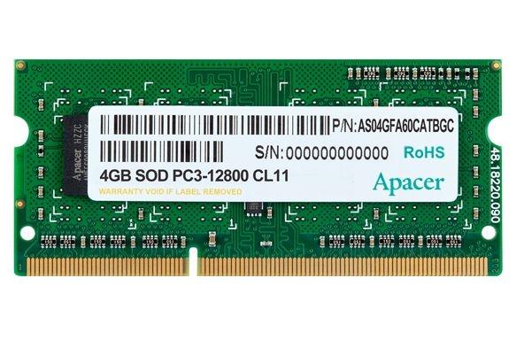 Памет Apacer 4GB DDR3 1600MHz SODIMM, CL11, 1.35V