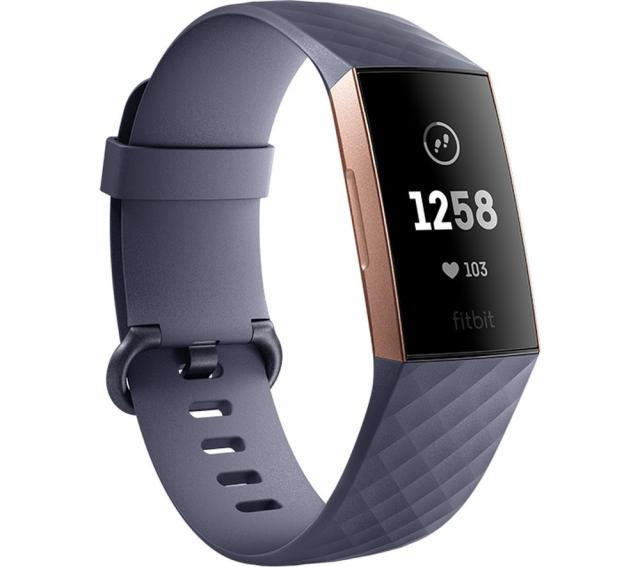 Фитнес гривна Fitbit Charge 3 Rose Gold Blue Grey