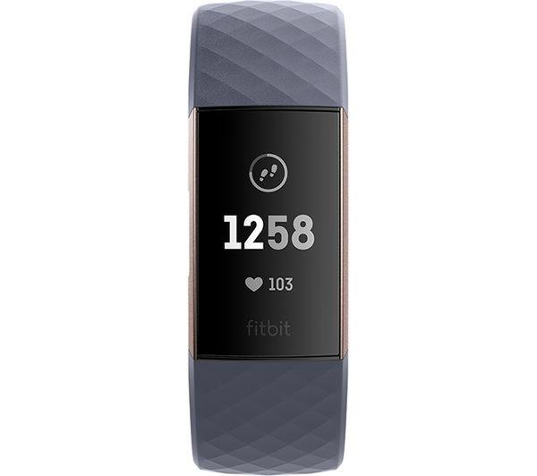 Фитнес гривна Fitbit Charge 3 Rose Gold Blue Grey