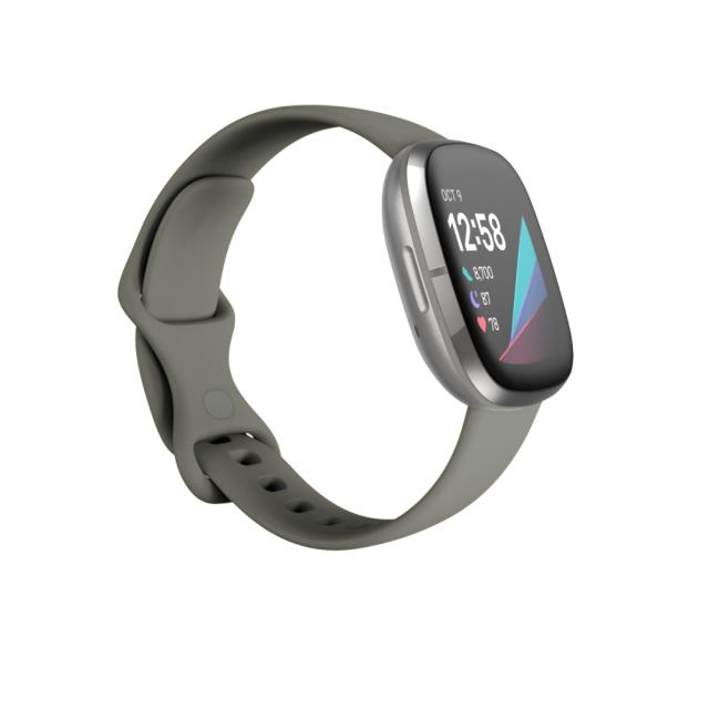 Часовник Fitbit Sense, Sage Grey Silver Stainless Steel