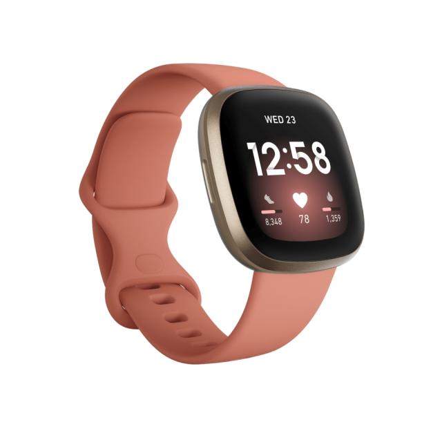 Часовник Fitbit Versa 3, Pink Clay Soft Gold Aluminum