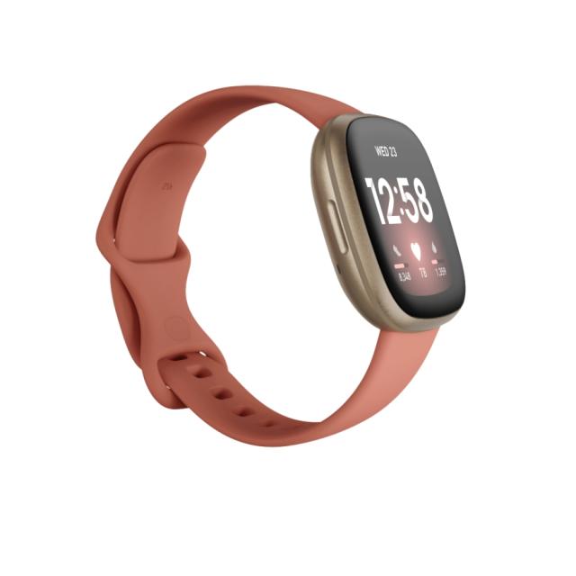 Часовник Fitbit Versa 3, Pink Clay Soft Gold Aluminum