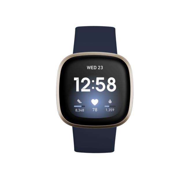 Часовник Fitbit Versa 3, Midnight Soft Gold Aluminum