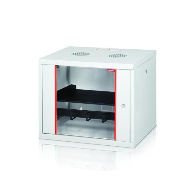 Комуникационен шкаф Formrack 19" Wall Mounted rack 12U 555/450mm, removable locking sides, height: 593mm, loading capacity: 100kg., tempered glass door, 19" front rails (back rails optionable)