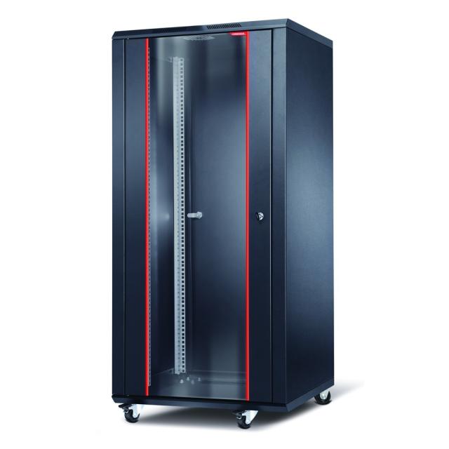 Комуникационен шкаф Formrack 19" Free standing rack 26U 600/600mm, height: 1321mm, loading capacity: 600 kg, front tempered glass door, unopenable sides (does not include castor/feet group)