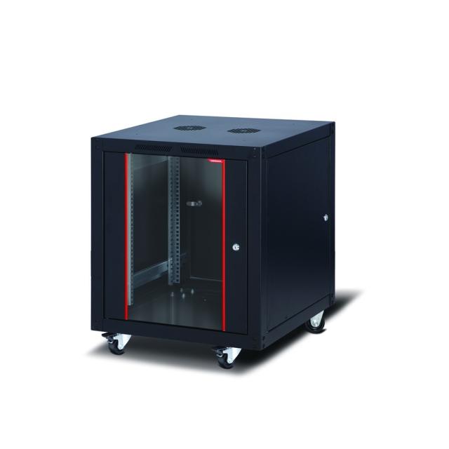 Комуникационен шкаф Formrack 19" Free standing rack 12U 600/800mm, height: 764mm, loading capacity: 600 kg, front tempered glass door, openable locking sides and back (does not include castor/feet group)