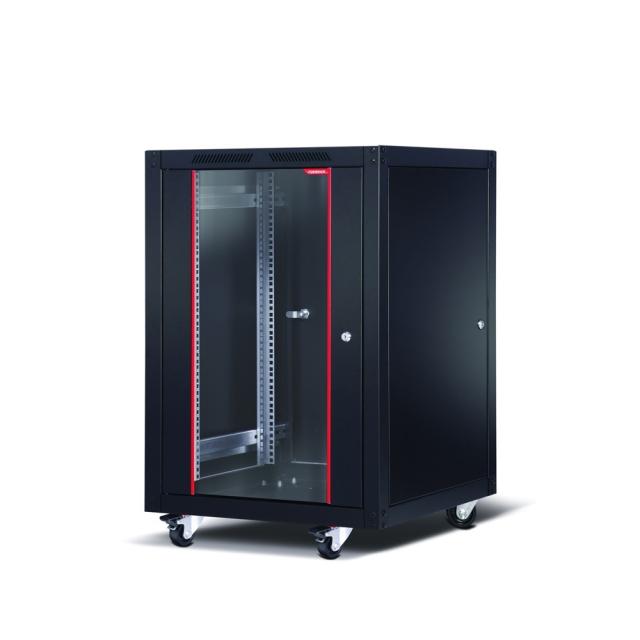 Комуникационен шкаф Formrack 19" Free standing rack 16U 600/1000mm, height: 940 mm, loading capacity: 600 kg, front tempered glass door, openable locking sides and back (does not include castor/feet group)