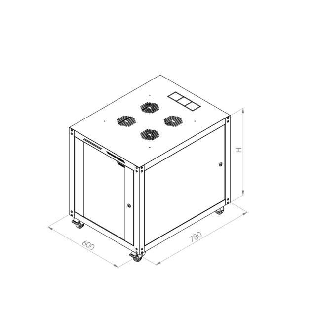 Комуникационен шкаф Formrack 19" Free standing rack 42U 600/800mm, height: 2096 mm, loading capacity: 600 kg, front tempered glass door, openable locking sides and back (does not include castor/feet group)