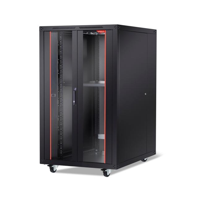 Комуникационен шкаф Formrack 19" Free standing rack 26U 800/800mm, height: 1384 mm, loading capacity: 600 kg, front tempered glass door, openable locking sides and back (does not include castor/feet group)