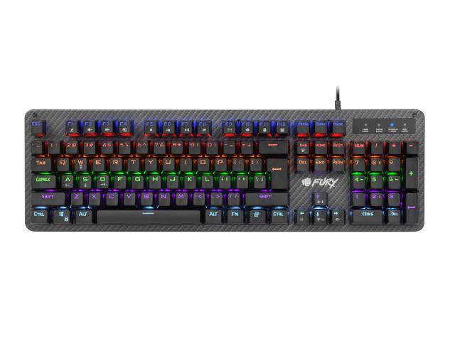 Клавиатура Fury Mechanical gaming keyboard, Tornado, rainbow backlight, jixian blue switch, US layout