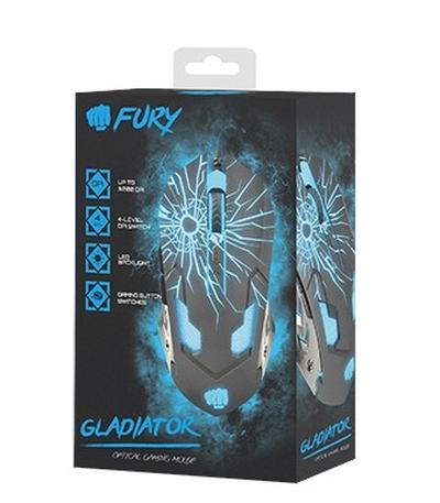 Мишка Fury Gaming mouse, Gladiator, optical 3200DPI, Illuminated black
