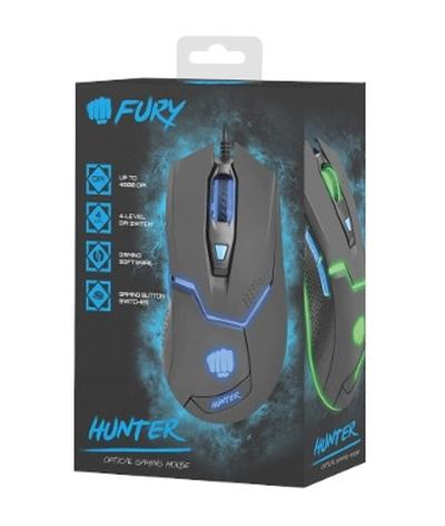 Мишка Fury Gaming mouse, Hunter 4800DPI, optical with software, Black