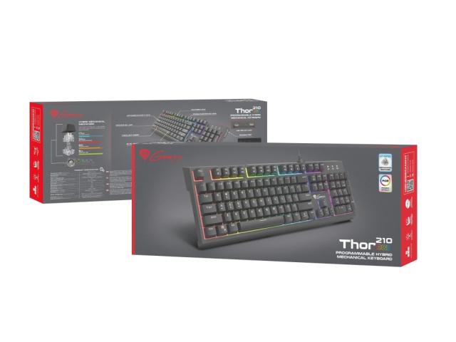 Клавиатура Genesis Hybrid Switch Gaming Keyboard Thor 210 RGB US Layout Backlight