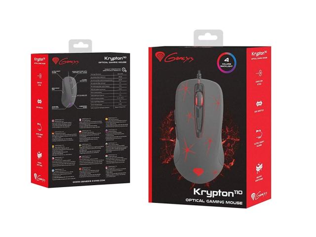 Мишка Genesis Gaming Mouse Krypton 110 Optical 2400Dpi Illuminated Black