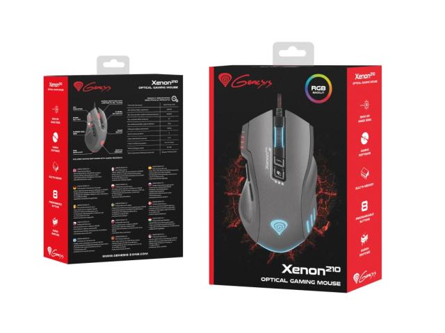 Мишка Genesis Gaming Mouse Xenon 210 Optical 3200Dpi With Software Rgb Illuminated Black