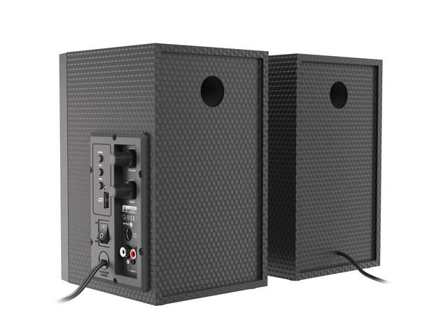 Тонколони Genesis Helium 300BT, 2.0, 24W RMS (2 x 12W), RCA/Chinch, Mini Jack, Bluetooth 5.0, подсветка, черни