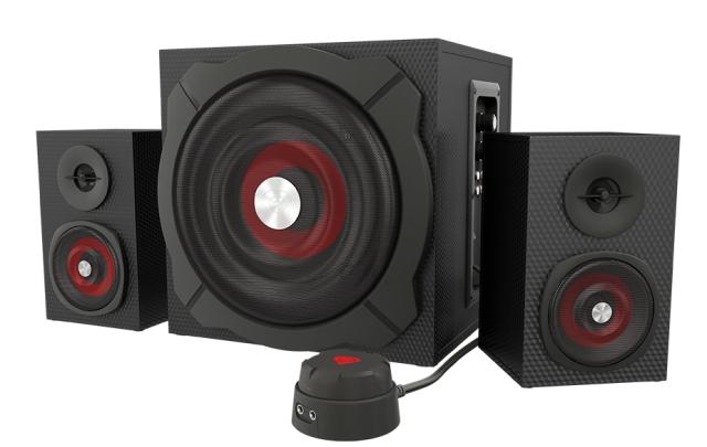 Тонколони Genesis NCS-0856, 2.1, 60W(2x15W +30w), 3.5mm жак, дървен корпус, черни