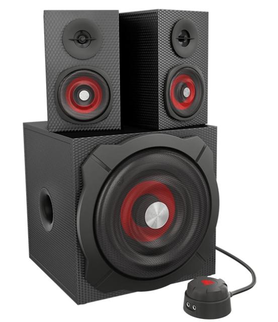 Тонколони Genesis NCS-0856, 2.1, 60W(2x15W +30w), 3.5mm жак, дървен корпус, черни