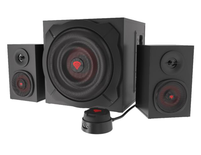 Тонколони Genesis Helium 610BT, 2.1, 60W RMS, Mini Jack x4 / Bluetooth, дистанционно, Черни