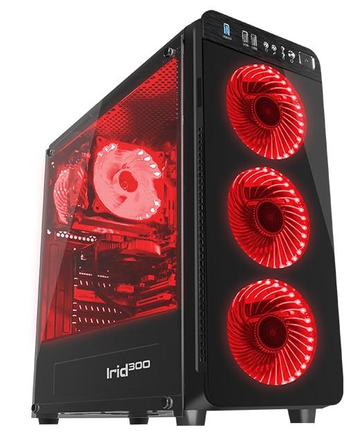Кутия за компютър Genesis Case Irid 300 Red Midi Tower Usb 3.0