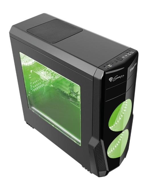 Кутия за компютър Genesis Case Titan 800 Green Midi Tower Usb 3.0